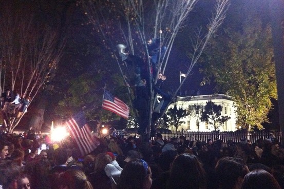 2012 Election Night drew a crowd outside the White House